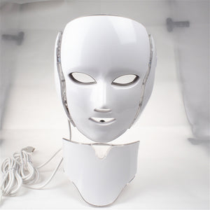 7Colors LED Light Photon Face Neck Mask Rejuvenation Skin Facial Therapy