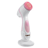 USB Rechargeable Electric Facial Cleansing Brush 2 Modes Skin Cleaner Beauty Care W/ 3 Head