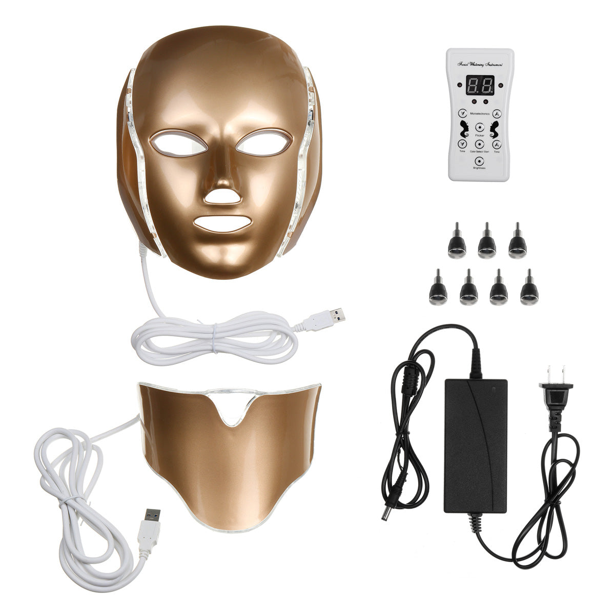 7Colors LED Light Photon Face Neck Mask Rejuvenation Skin Facial Therapy
