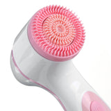 USB Rechargeable Electric Facial Cleansing Brush 2 Modes Skin Cleaner Beauty Care W/ 3 Head